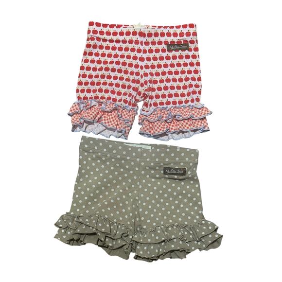 Matilda Jane Girls Size 2 Shorties Lot of 5 Ruffle Bottom Stretch Cotton Shorts - Picture 9 of 12